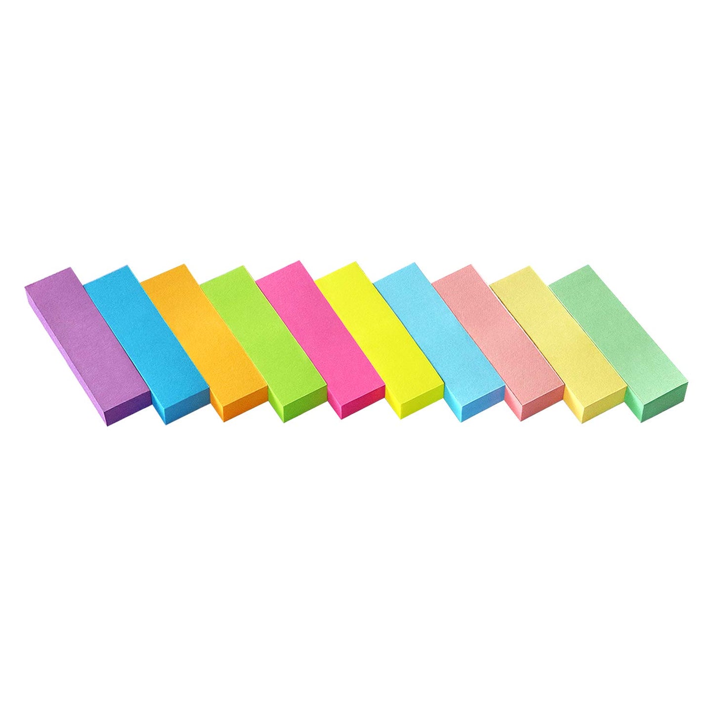 Page Markers, 0.5x1.8 in, Self-Stick Tabs, 30 Pads 10 Colors, 80 Sheets/Pad