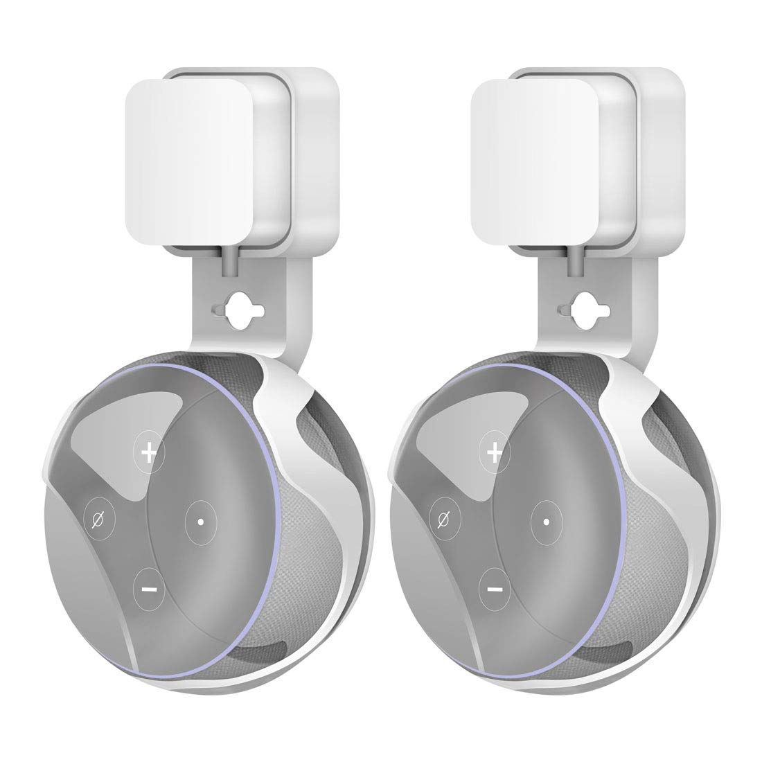 Dot Wall Mount Compatible with Dot 3rd Generation, A Space-Saving Dot Accessories Without Messy Wires or Screws (White(2 Pack))