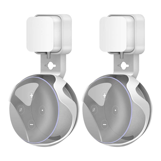 Dot Wall Mount Compatible with Dot 3rd Generation, A Space-Saving Dot Accessories Without Messy Wires or Screws (White(2 Pack))