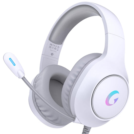 syndesmos CM7002 Gaming Headset for PS5, PS4, PC, Mac, Switch, Xbox Series, Surround Sound RGB Gaming Headphones with Noise Canceling Microphone, 50MM