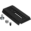 Manfrotto 501PL Rapid Connect Sliding Plate with 1/4'' and 3/8'' Camera Fixing Screws,Black