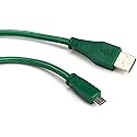 Roland Interconnect Cable, USB-A to Micro-USB, Green Woven, 5-Feet