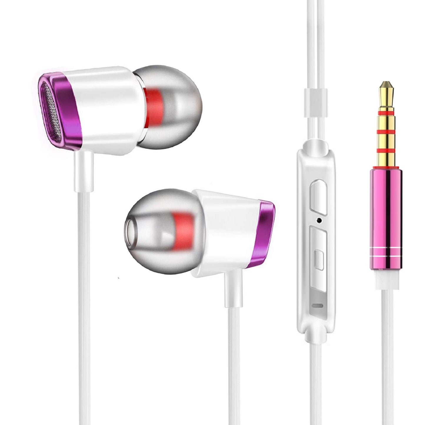 YNR 3 Pairs Wired Earbuds with Microphone & Volume Control, in Ear Earphones for School, Noise Islating, for 3.5mm Jack iPhone iPad iPod Samsung…