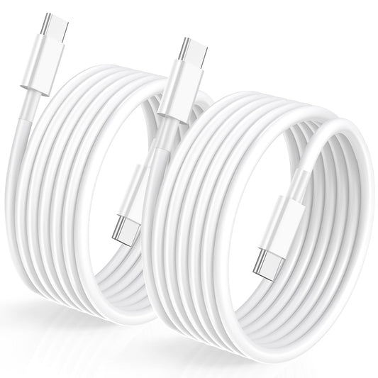 100W USB C to USB C Cable 10FT USB C Charger Cable 2Pack USB C Cord Fast Charging USB Type C Compatible with iPhone
