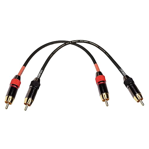 KOOKFJLLZ Premium RCA Audio Cable 1ft - Heavy Duty Gold Plated Male to Male Subwoofer Cable with Low Noise Shielding for Amplifiers & Home Theater