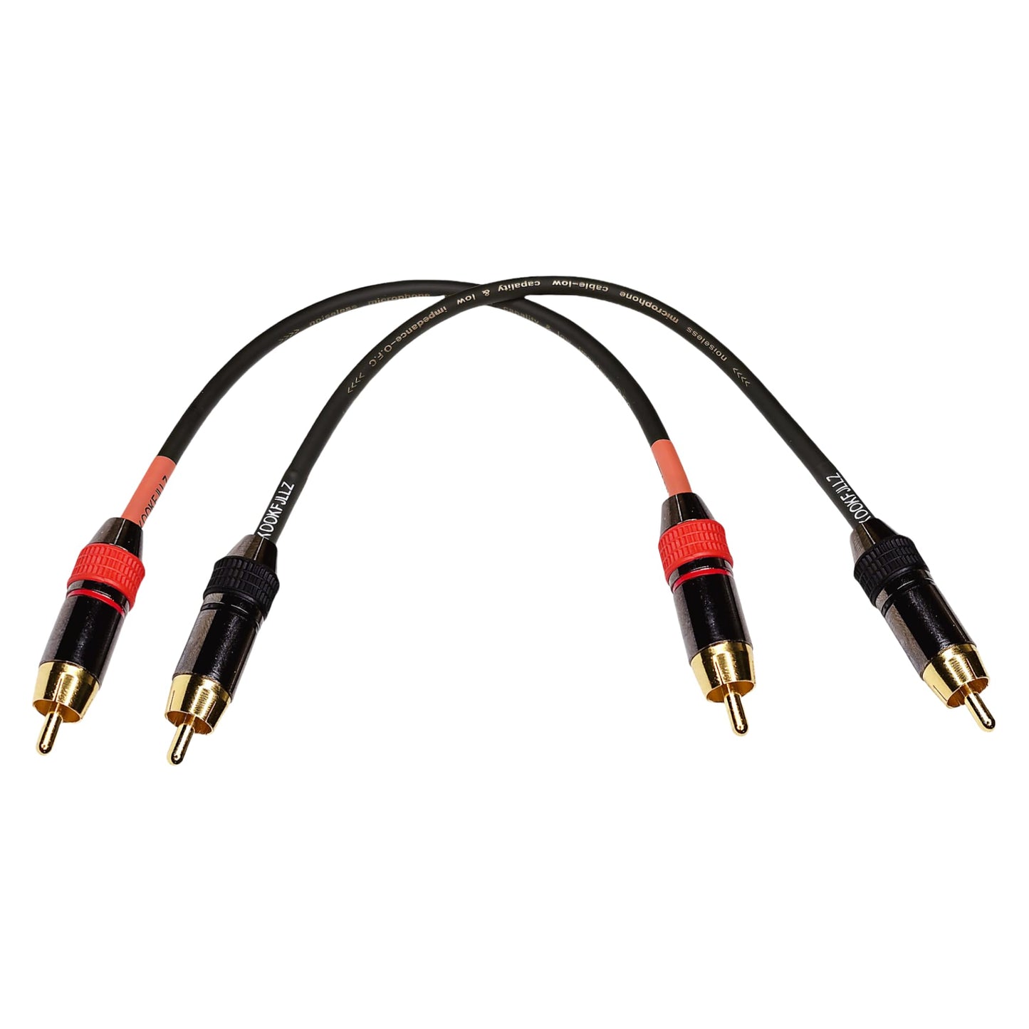 KOOKFJLLZ Premium RCA Audio Cable 1ft - Heavy Duty Gold Plated Male to Male Subwoofer Cable with Low Noise Shielding for Amplifiers & Home Theater