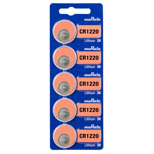 Murata CR1220 Battery DL1220 ECR1220 3V Lithium Coin Cell (5 Batteries)