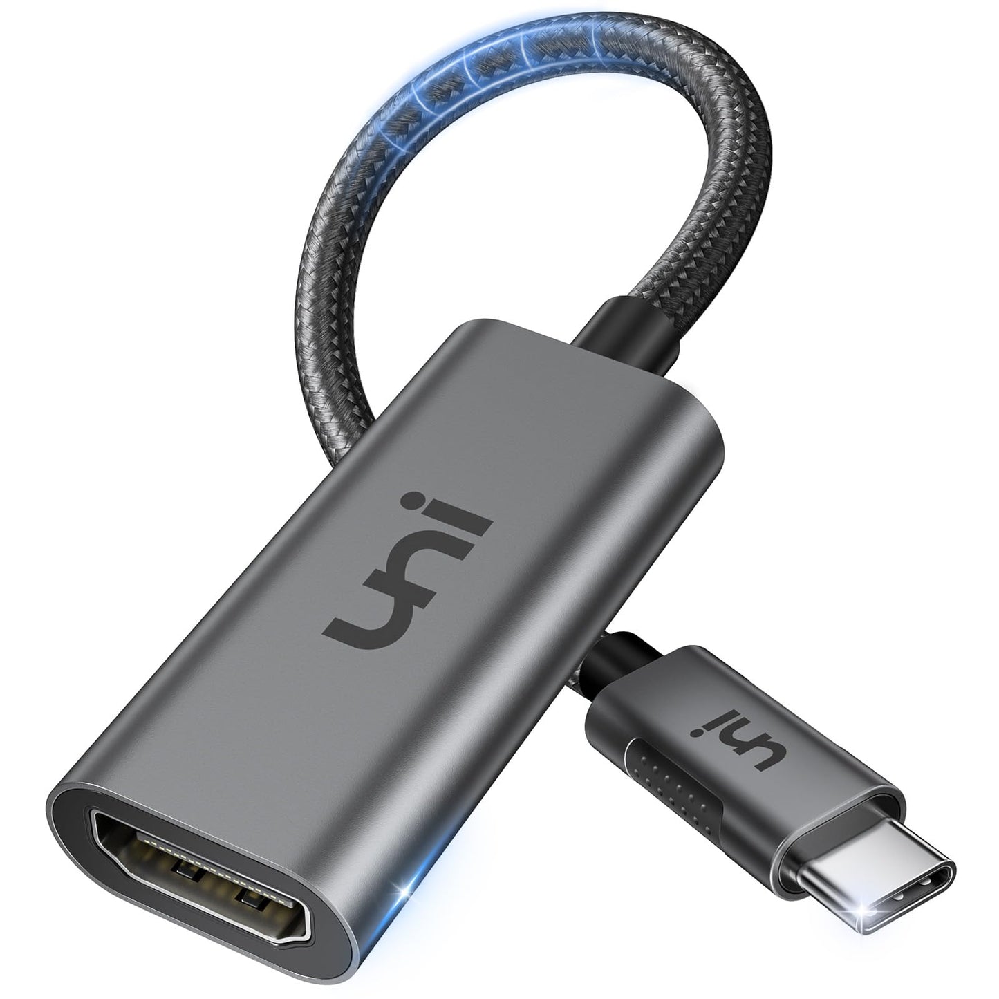 uni USB-C to HDMI Adapter 4K@60Hz, Thunderbolt 3/4 to HDMI Adapter, Type C HDMI Converter, Compatible with MacBook Pro/Air 2022, iPad Pro/Air, Surface