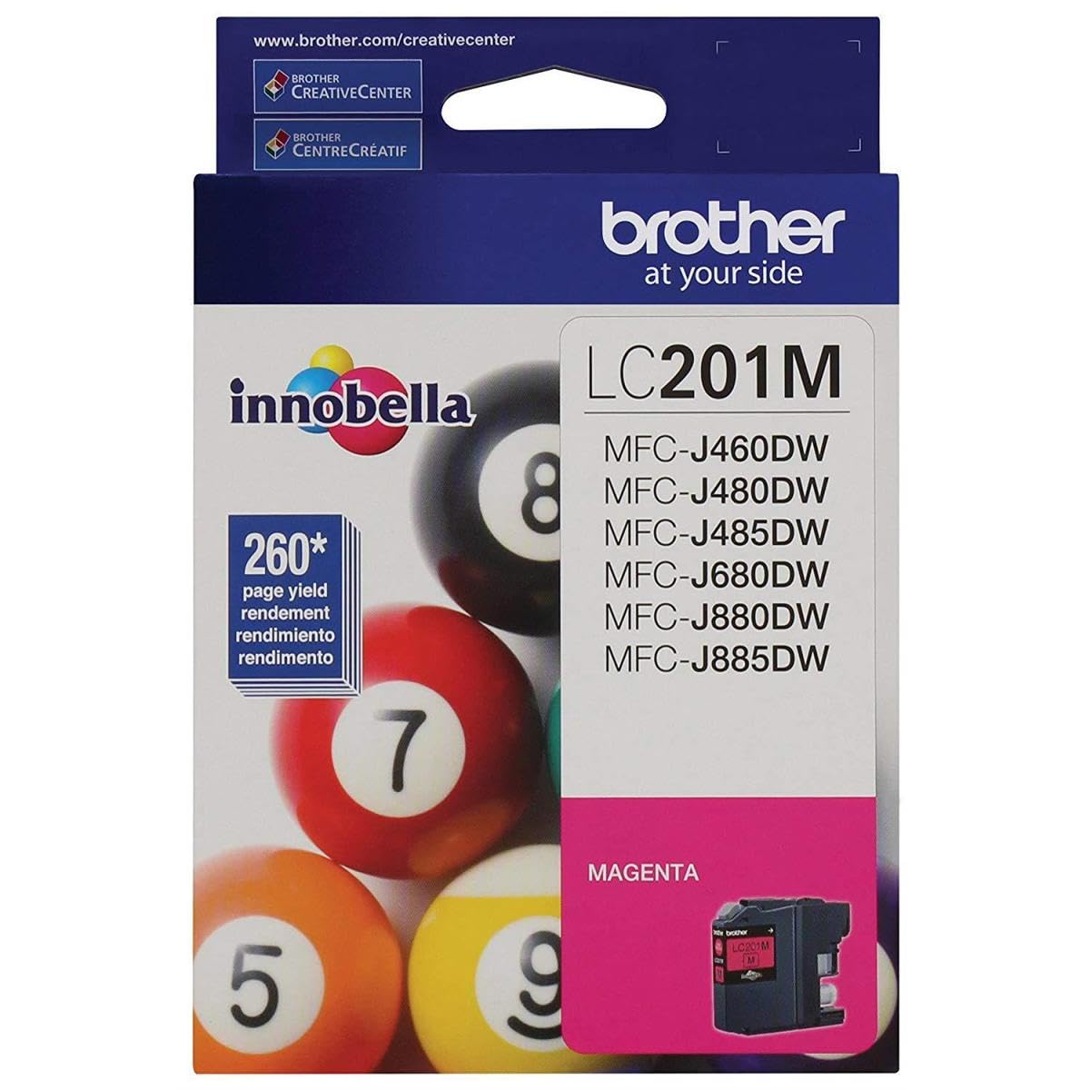 Brother 2 Pack LC201 Innobella Standard-Yield Ink Cartridge, 260 Pages Yield, Magenta