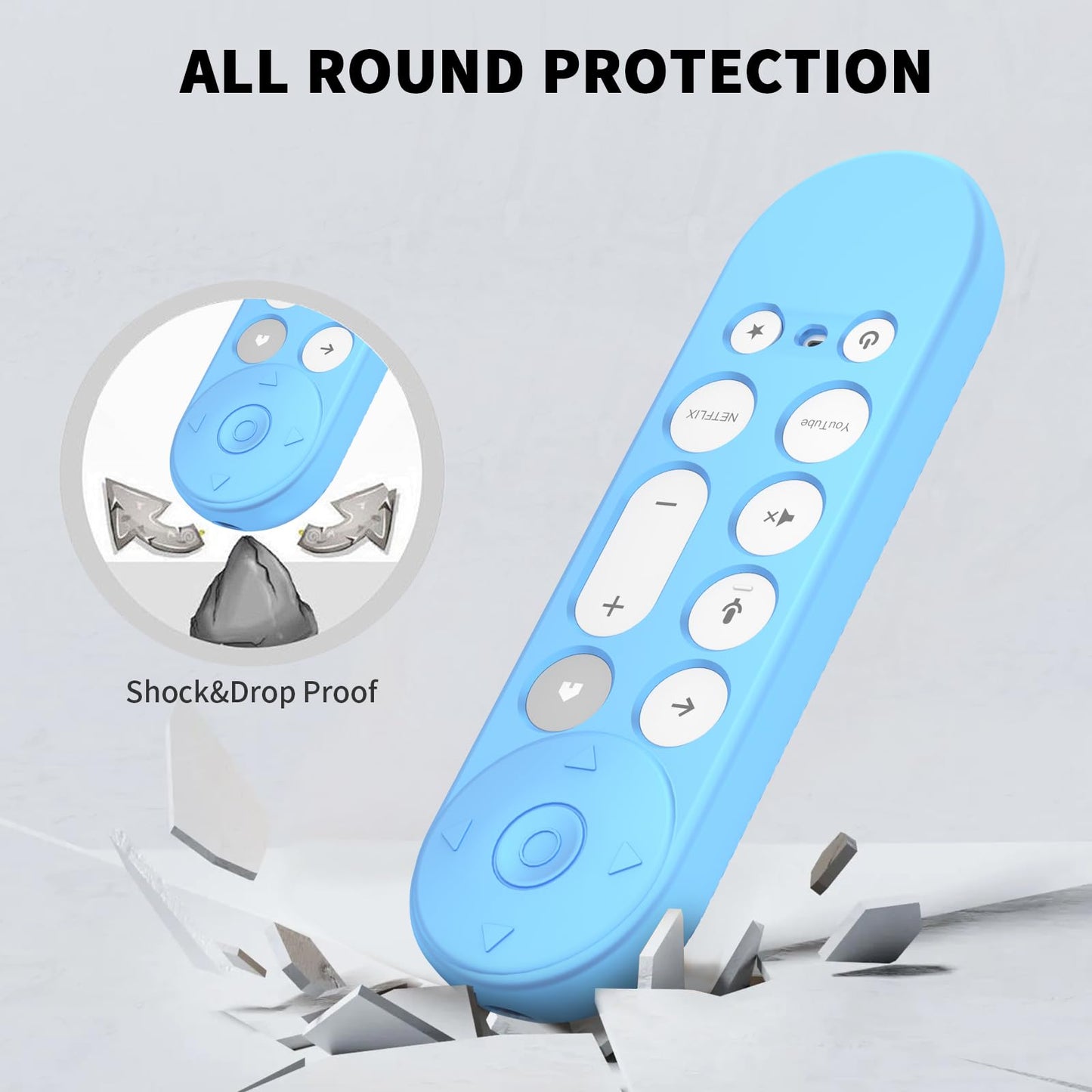 [2 Pcs] Silicone Remote Case for Google TV Streamer 4K Voice Remote 2024,Shockproof Remote Cover for Google TV Streamer 4K Voice Remote, Remote
