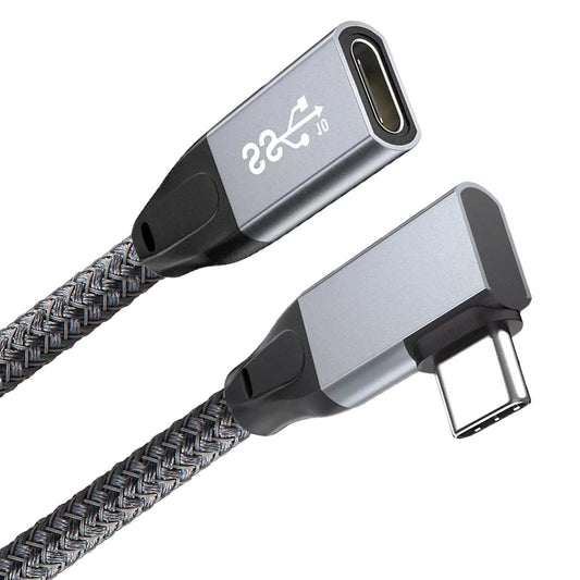 Awnuwuy Right Angle USB C Male to Female Extension Cable 3.3ft,Type C 3.1 Gen 2 [10Gbps Data,4K Video,100W Charging], 90 Degree USB C Extender Cord