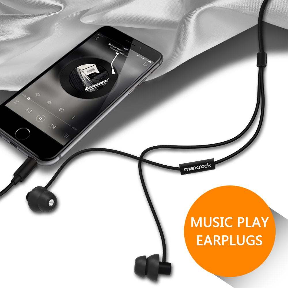 MAXROC Sleep Earplugs - Noise Isolating Ear Plugs Sleep Earbuds Headphones with Unique Total Soft Silicone Perfect for Insomnia, Side Sleeper