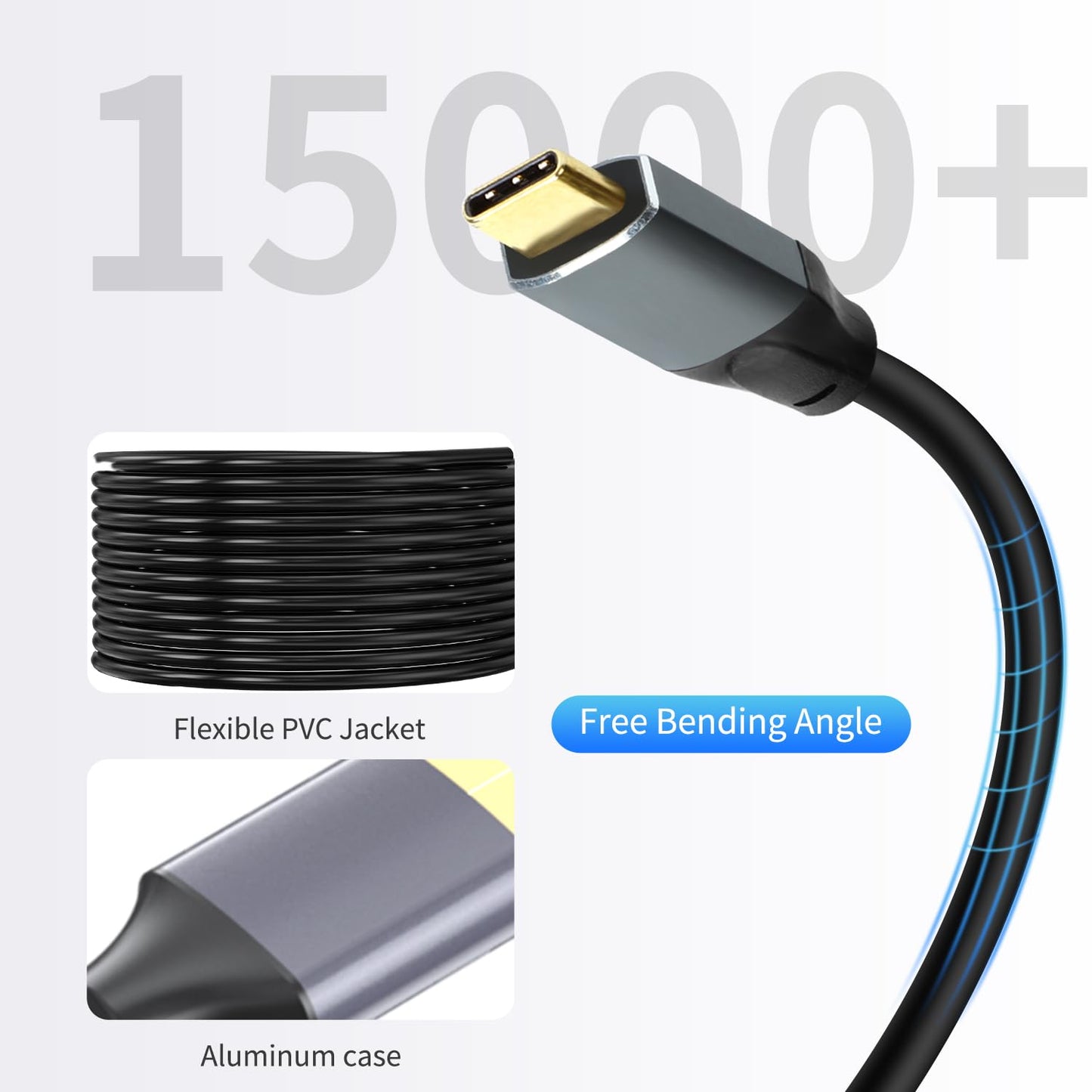 GOSYSONG USB 3.0 A to C Data Transmission Cable 20ft, 5Gbps Super Speed USB 3.0 Cable Compatible with VR,Xbox,Laptop,Camera,Docking Station,SSD