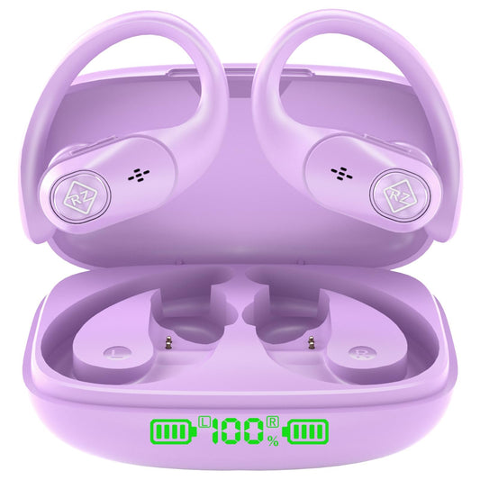 Wireless Earbuds Bluetooth Headphones 96H Playtime LED Display Waterproof Built in Mic Deep Bass Sound Secure Over Ear buds Earhooks for iPhone