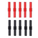 Eledabra Red and Black Insulated 4mm Banana Jack Female to Female Banana Socket Connectors Coupler for 4MM Banana Plug Extension Adapters 10Pcs