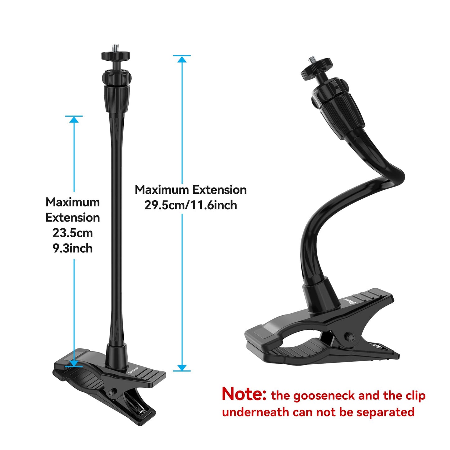 Smatree Flexible Jaws Flex Clamp Mount Gooseneck Extension Compatible for OSMO 360,Webcam C925e/C922x/C922/C930e/C930/C920x,N60/Hello Cam,Gopro