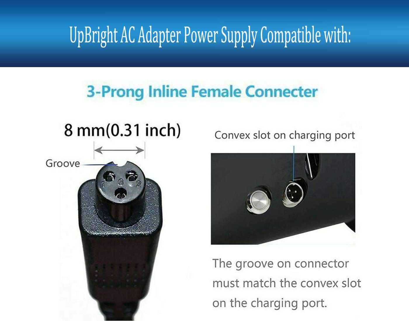 UpBright 42V AC/DC Adapter Compatible with X Hover-1 Drive H1-DRIVE Maverick H1-MVRK Liberty HY-LBTY Helix H1-HELX 36V Lithium-ion Battery Hover…