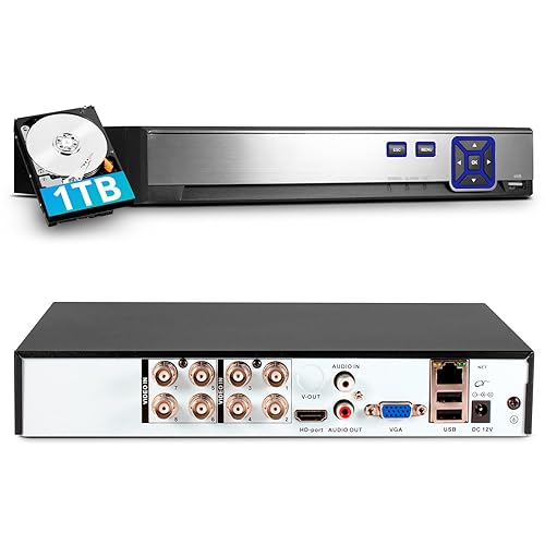 TOWODE 5MP 8Channel Security Camera DVR System H.265+ Surveillance DVR Recorder for up to 5MP AHD/TVI/CVI/CVBS/IP Cameras, Remote Access, Smart
