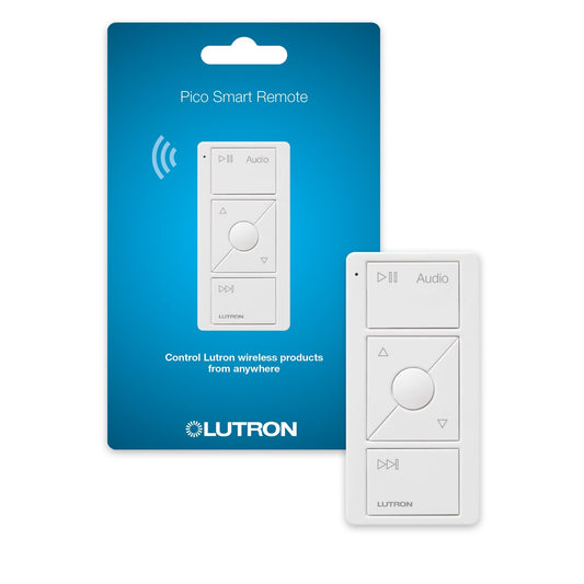 Lutron Pico Remote for Audio, Works with Sonos (Caseta Smart Hub Required), Raise/Lower Volume, Pause and Skip Tracks, For Table Top or Wallmount Use