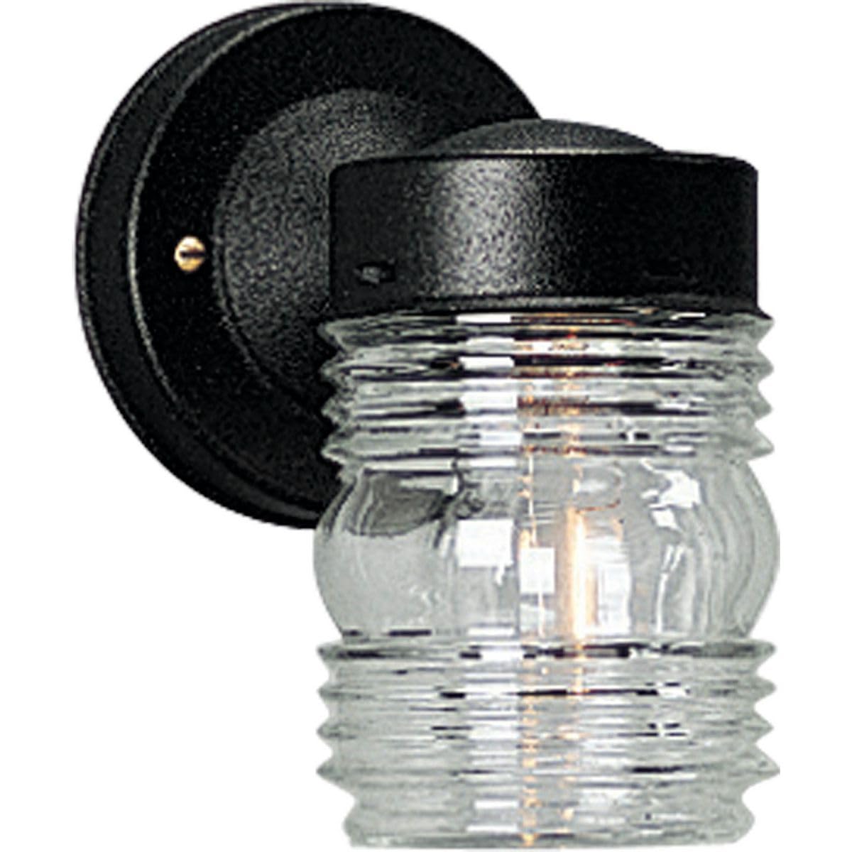 Progress Lighting 1-Light Clear Glass Traditional Outdoor Wall Lantern Light Textured Black