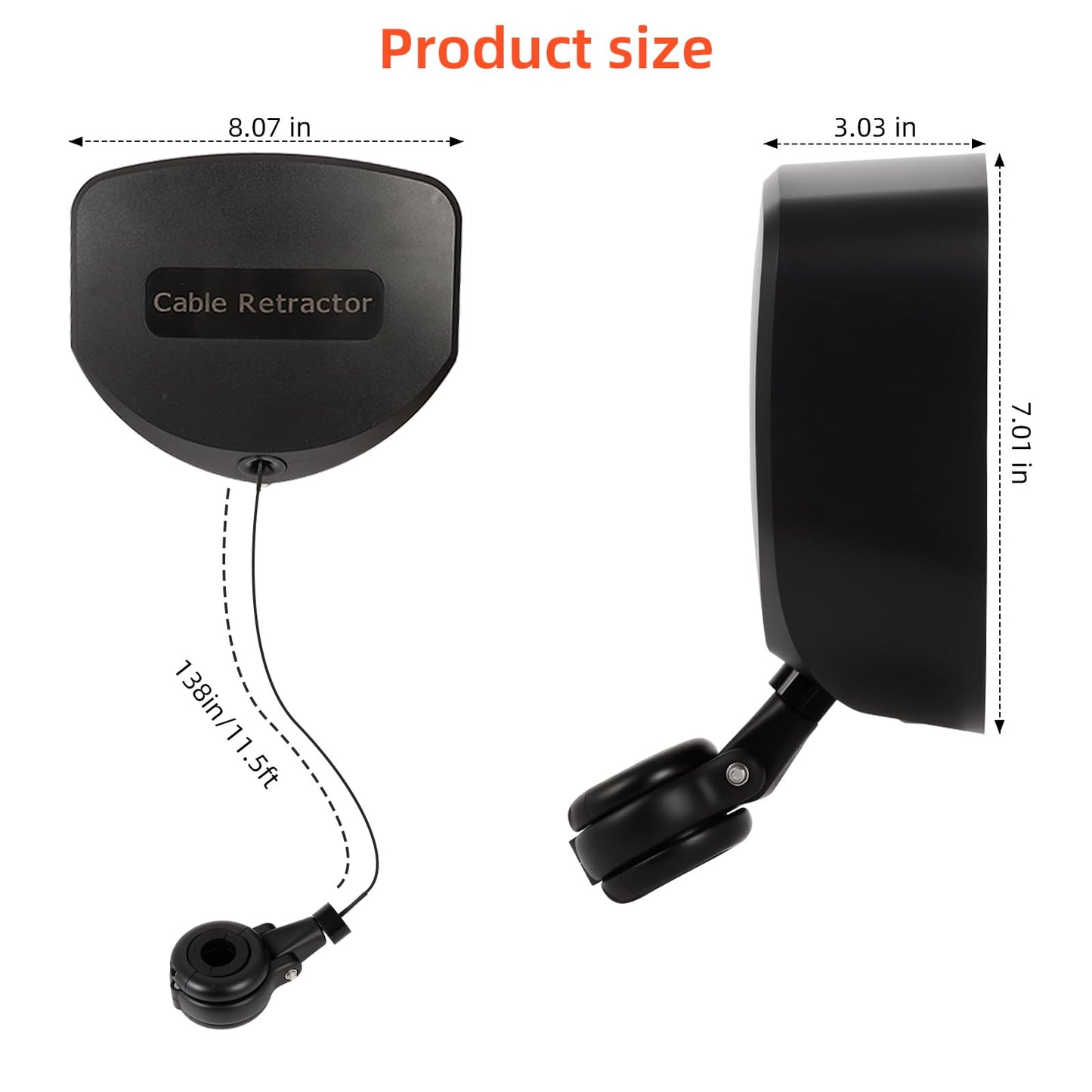 EV Charger Cable Retractor-11.5ft Wall Mount Automatic Charger Retractable Cord Reel and Retractable Cable Organizer for most EV Charger, Applies to