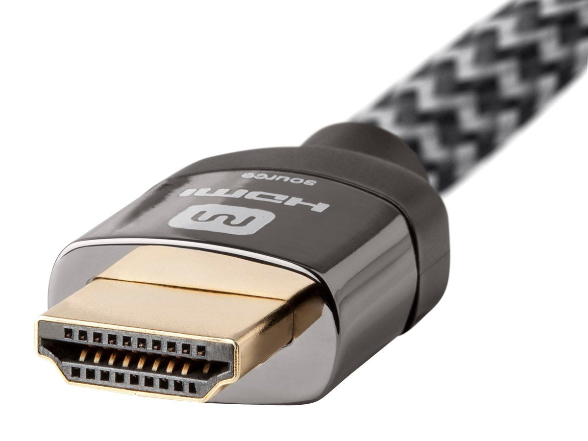 Monoprice 4K High Speed HDMI Cable - Braided - 4K@60Hz, 18Gbps, HDR, CL3 In-Wall Rated, 35ft, Grey