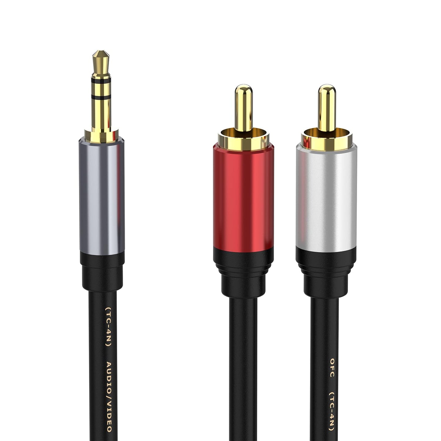 3.5mm to RCA Cable 3.3FT, 3.5mm to 2-Male RCA Auxiliary Stereo Audio Y Splitter Gold-Plated for Smartphones, MP3, Tablets, Speakers, Home Theater