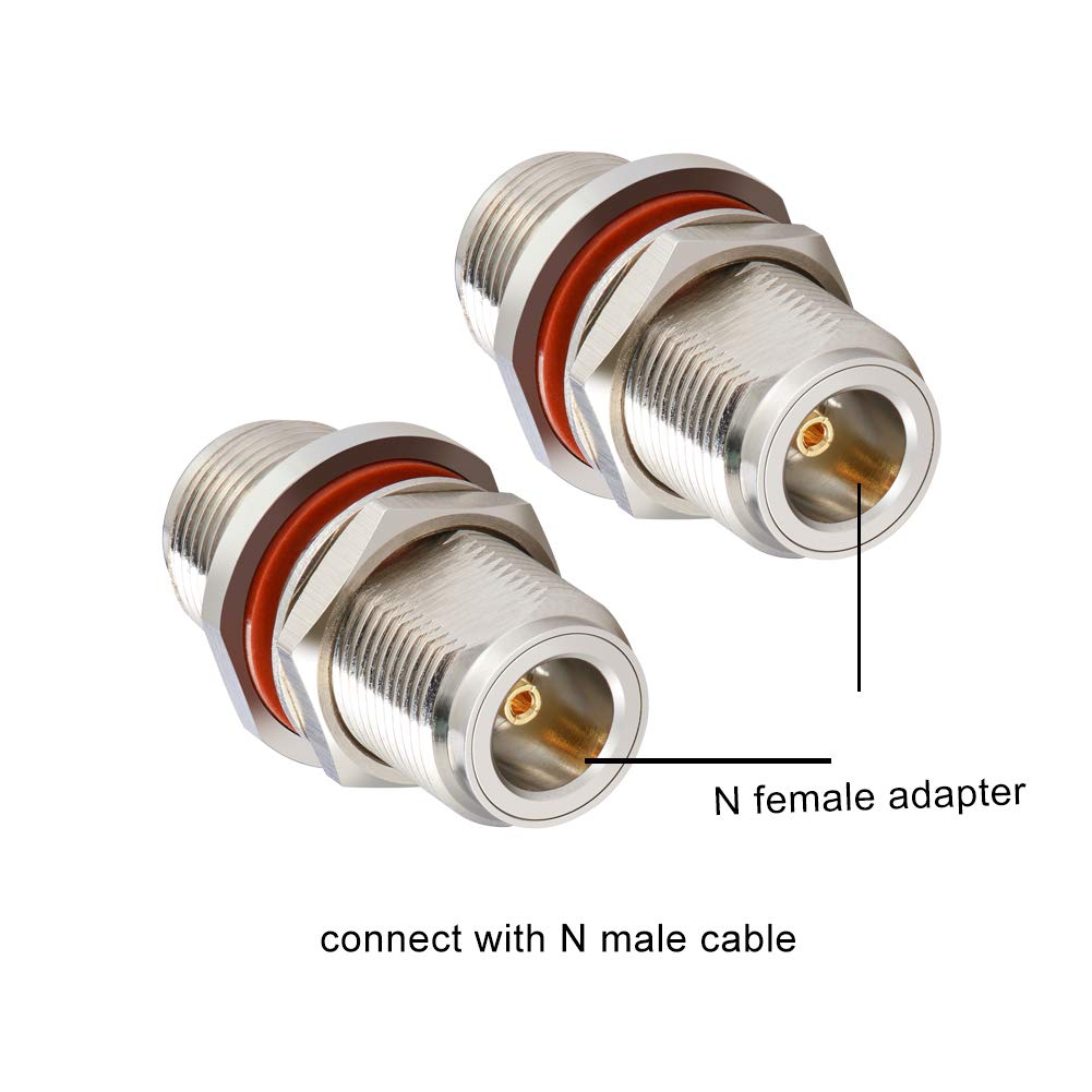 XRDS -RF 2PCS N Female to N Female Bulkhead Connector Coax Bulkhead Connector