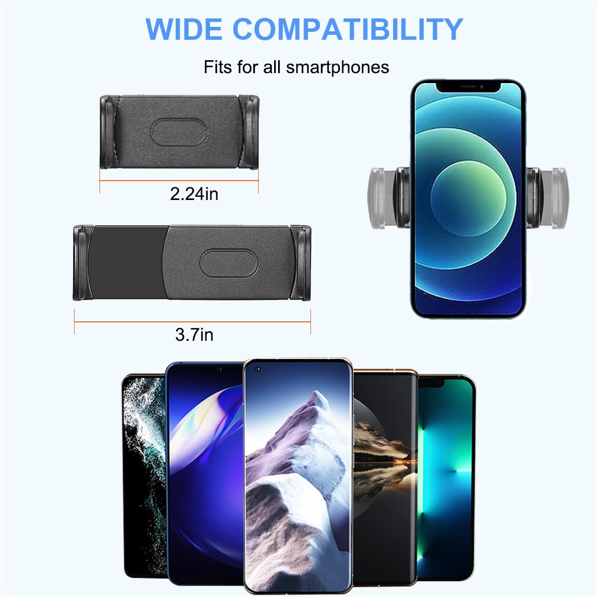 JCWINY Mic Stand Phone Holder, Flexible Phone Holder for Microphone Stand, Adjustable iPhone Mic Stand Holders, Music Stands Phone Holders for iPhone