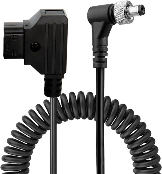 SZYingXian Power Coiled Cable D-tap/P-tap to Locking DC2.5 for SmallHD Monitor DC Power Spring Cable, Atomos Monitor, Touchscreen Hollyland Mars 400s