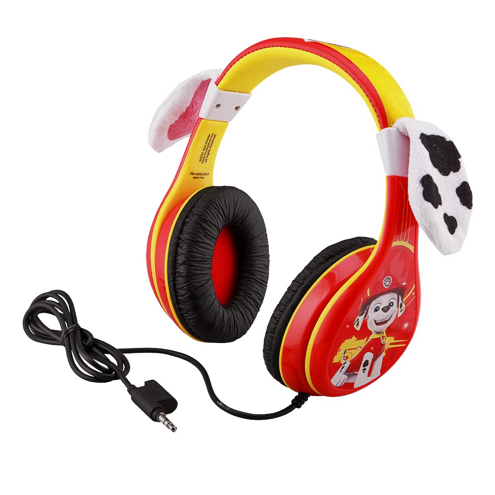 eKids Paw Patrol Marshall Kids Headphones, Wired Headphones Compatiable with 3.5mm Jack, Children's Earphones for School, Home, or Travel