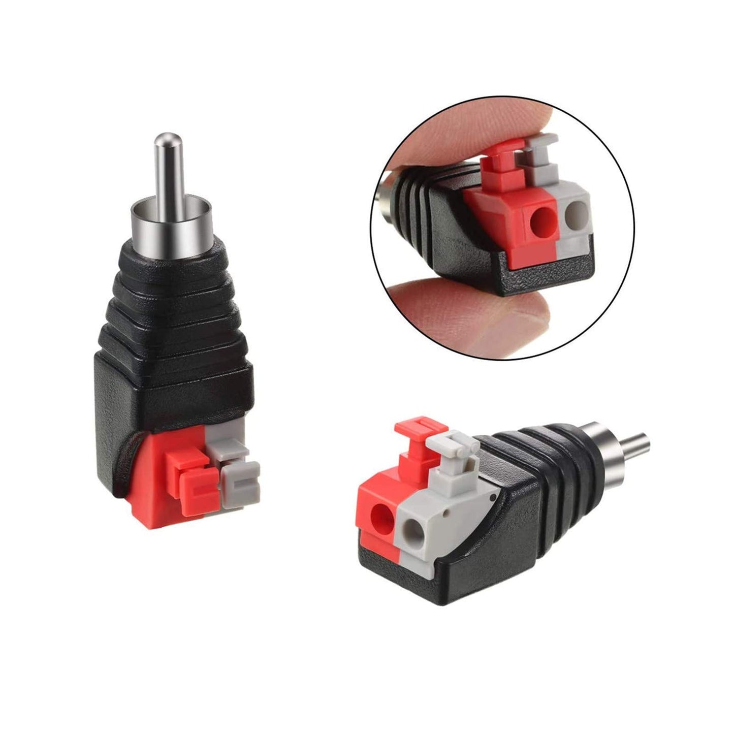 MATTOX Speaker Wire Cable to Audio Male RCA Connector Adapter Jack Plug 10pcs/Set