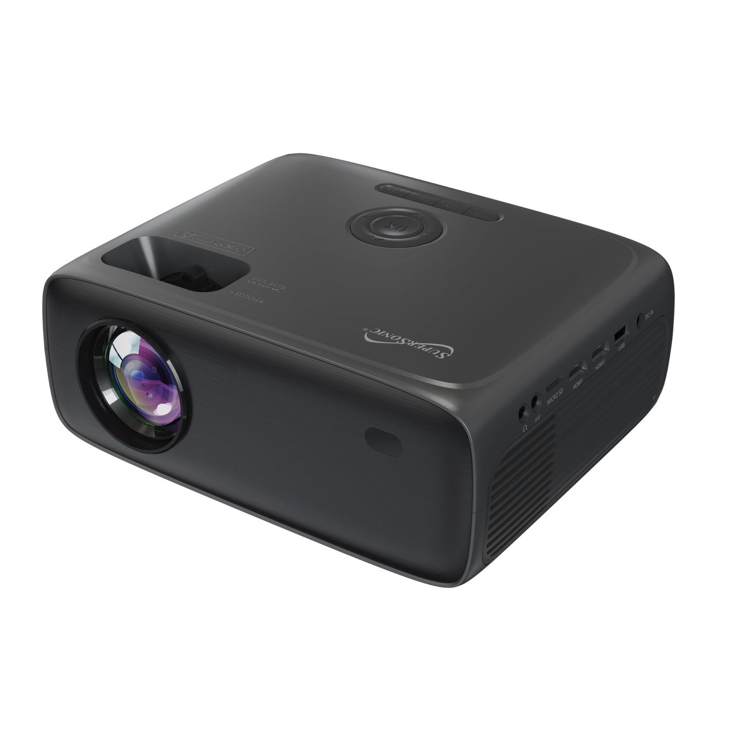 Supersonic SC-282P KIT Full HD 1080P LED PROJECTOR with Bluetooth 150" Display, 3×HDMI, USB/SD, Keystone, Built-In Speaker, Includes 100" Screen