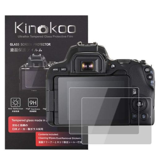 kinokoo Tempered Glass Film for Canon EOS 200D/EOS Rebel SL2/250D/Rebel SL3/200D II Crystal Clear Film Canon 200D 250D Screen Protector