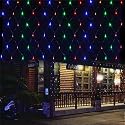2 PACK Battery Net Lights - Outdoor Waterproof Garden Light, 200 LED Tree String Light with 8 Modes, Mesh Curtain Lights for Garden Patio Yard