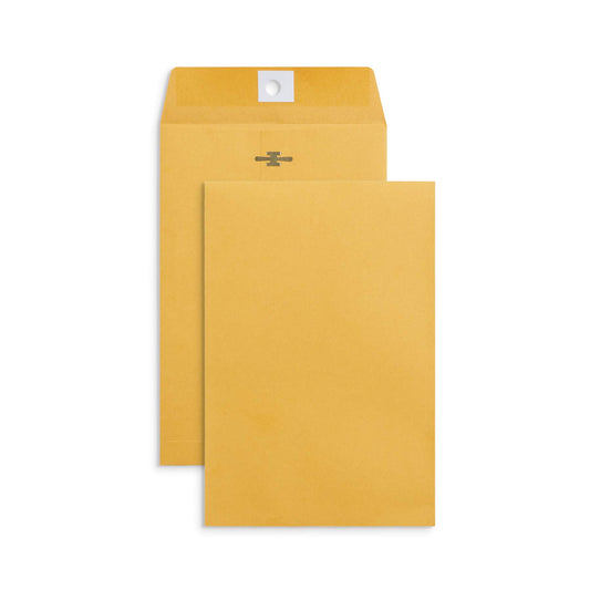 Blue Summit Supplies 100 6" x 9" Kraft Clasp Envelopes, Gummed Seal