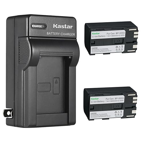 Kastar 2-Pack BP-930G Battery and AC Wall Charger Replacement for Canon ES8000V ES8100V ES8200V ES8400V ES8600 GL1 GL-1 DM-GL1 GL2 GL-2 DM-GL2 UC-X40