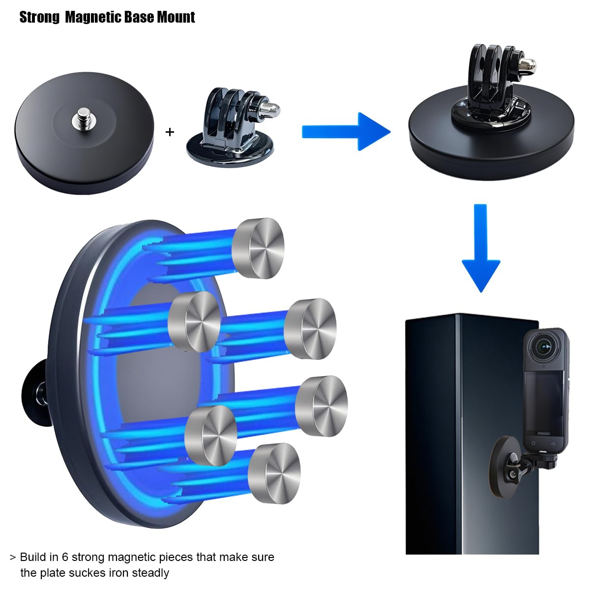 Accessories Kit for Insta360 X5 / X4 Camera Mount Bundle with Magnetic Mount Carrying Case, Selfie Stick, Tripod, Chest Strap,Bike Clamp,Screen