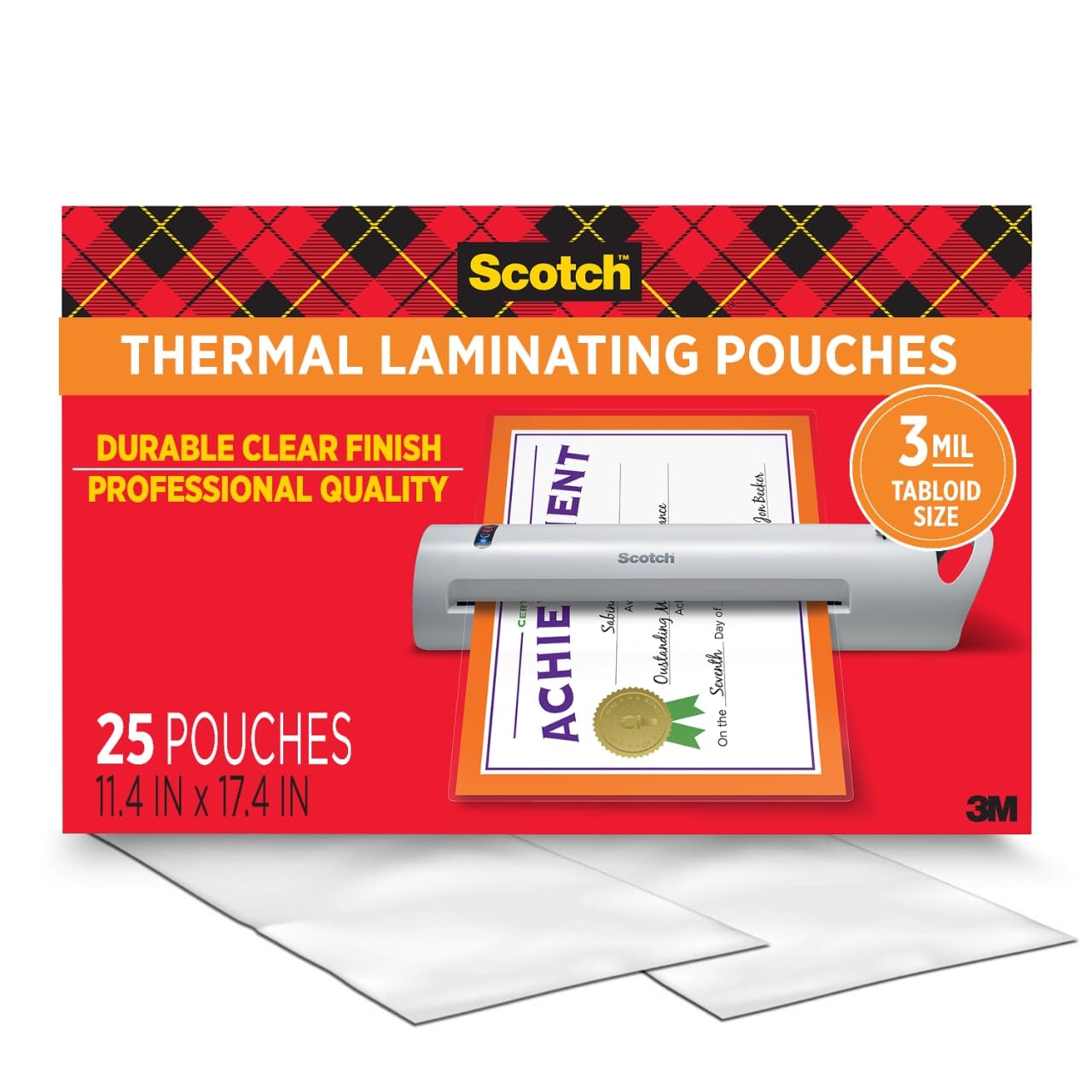 Scotch Thermal Laminating Pouches, Legal Size 11 x 17 Inches, 25 Pack Laminating Sheets, 3 Mil, Education Supplies & Craft Supplies, for Use