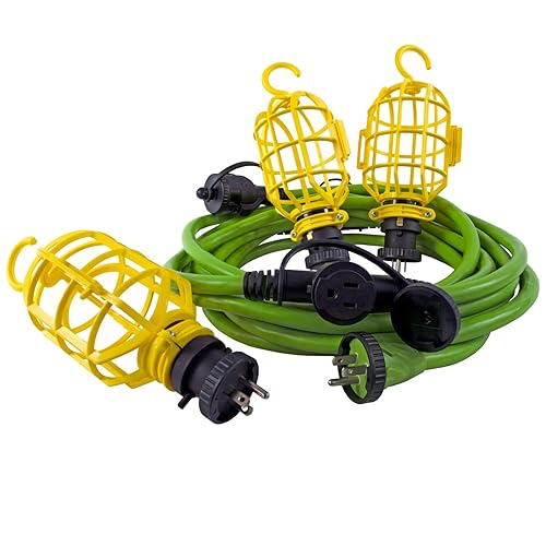 Conntek 25FT Inline Outlets Multifunction Extension Cords with 3 Detachable Light Cages