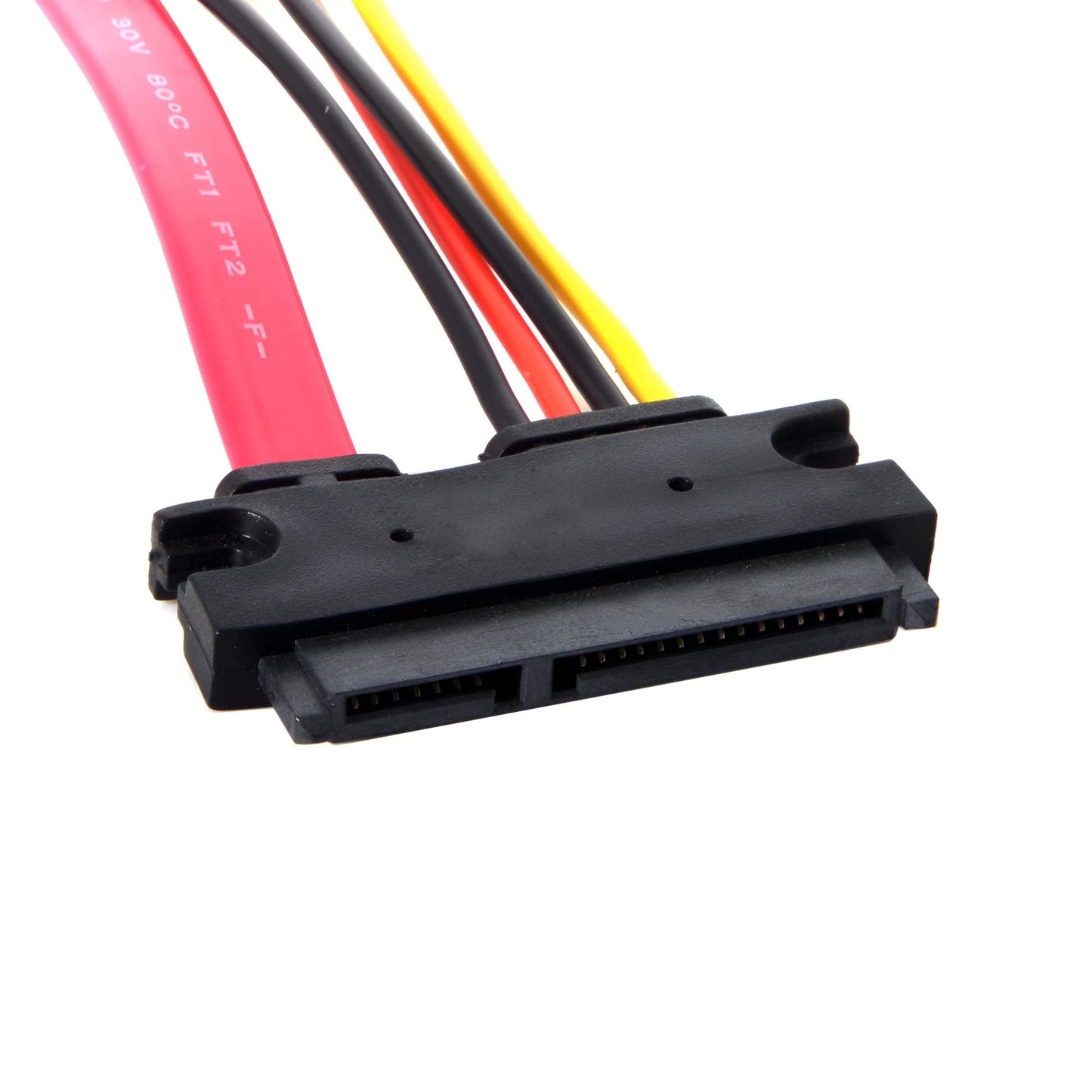 JacobsParts 12" Male to Female 15+7 Pin Serial SATA HDD SSD Data Power Combo Extension Cable
