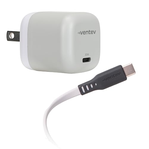 Ventev - 30W USB-C Wall Charger with 3.3ft USB-C Cable for iPhone 17, Pro, Pro Max & Air, iPhones 16-15, AirPods Pro, iPad Pro, iPad Air, Pixel 9