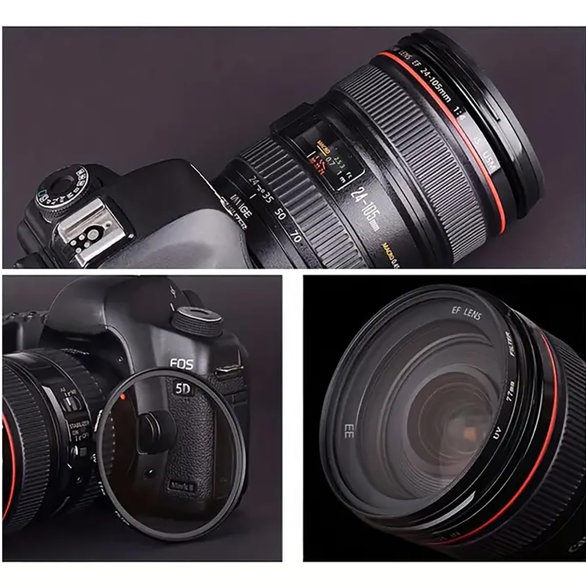 58mm UV Filter for Canon Rebel T5, T6, T6i, T7i, T8i, EOS 80D, EOS 90D, EOS 77D, SL3 Cameras with Canon EF-S 18-55mm, EOS R8 with 24-50mm, EOS R50 V