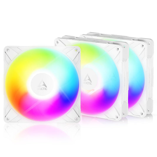 ARCTIC P14 Pro Reverse A-RGB - 3 Pack - 140 mm Premium Fan with Reverse Airflow, PWM Fan with Y Cable Splitter, 400-2650 RPM, 0 RPM <5% PWM, 5V