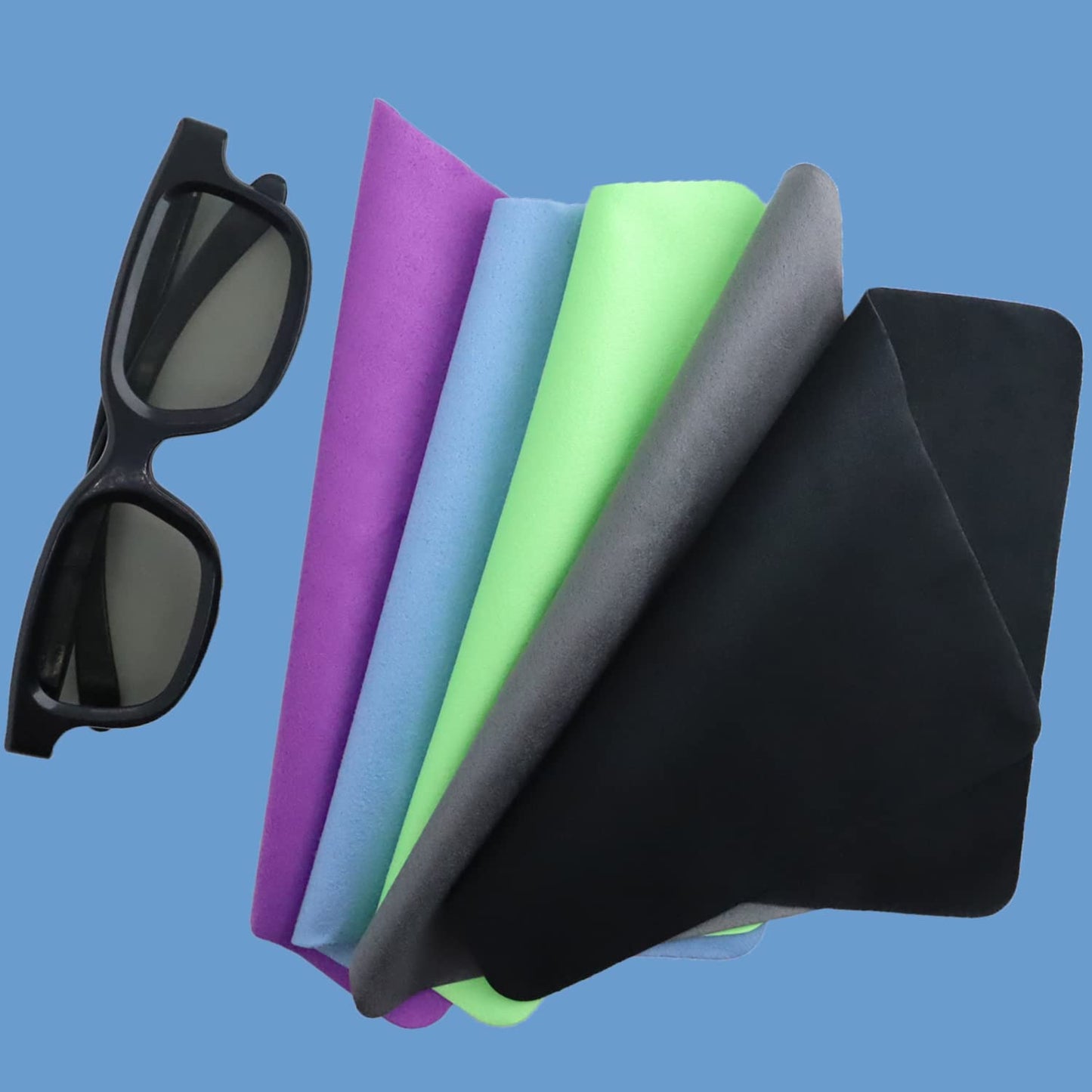 40 Pcs 6 x 7 Inch Multiple Colour Microfiber Cleaning Cloths Multicolor Glasses Cleaning Cloth for Eyeglasses, Camera Lens, Cell Phones, Laptops, LCD
