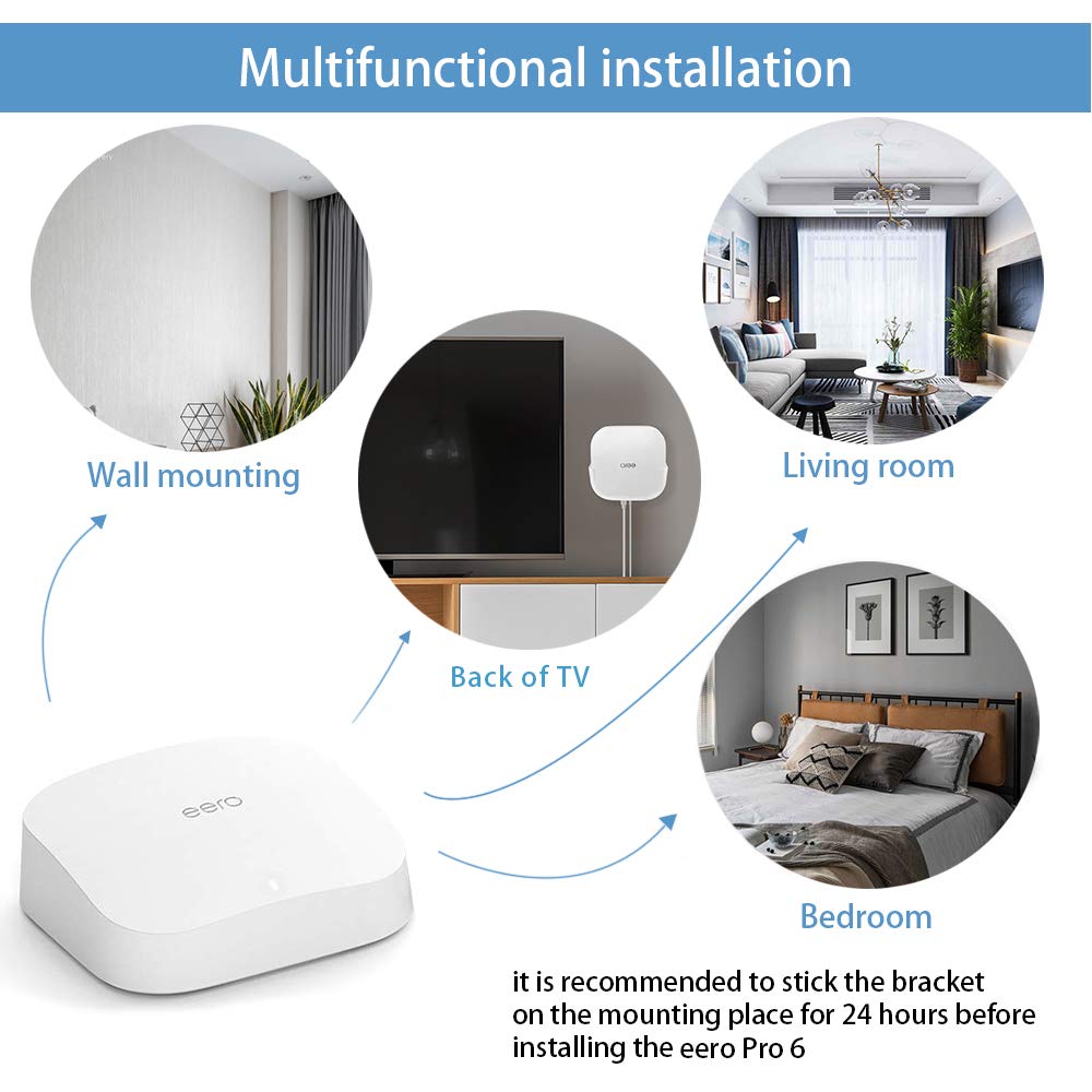 Wall Mount for eero Pro 6, Adhesive Holder for Mounting erro Pro 6 Tri-Band mesh Wi-Fi 6 (3 Pack)