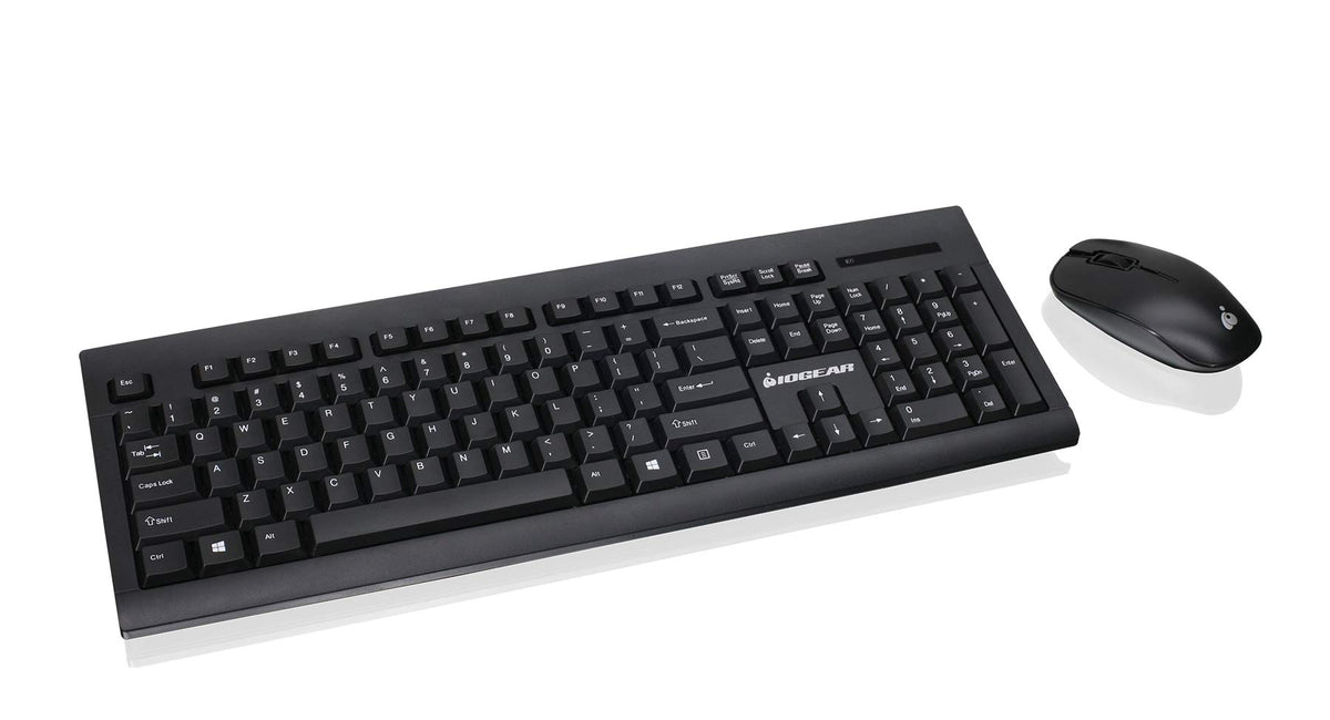 IOGEAR Wireless Keyboard and Mouse - 2.4GHz Full-Size Mouse Keyboard Combo - Spill-Resistant/Spill-Proof - Mac (10.2.x or Later) - Windows XP/7/8/10