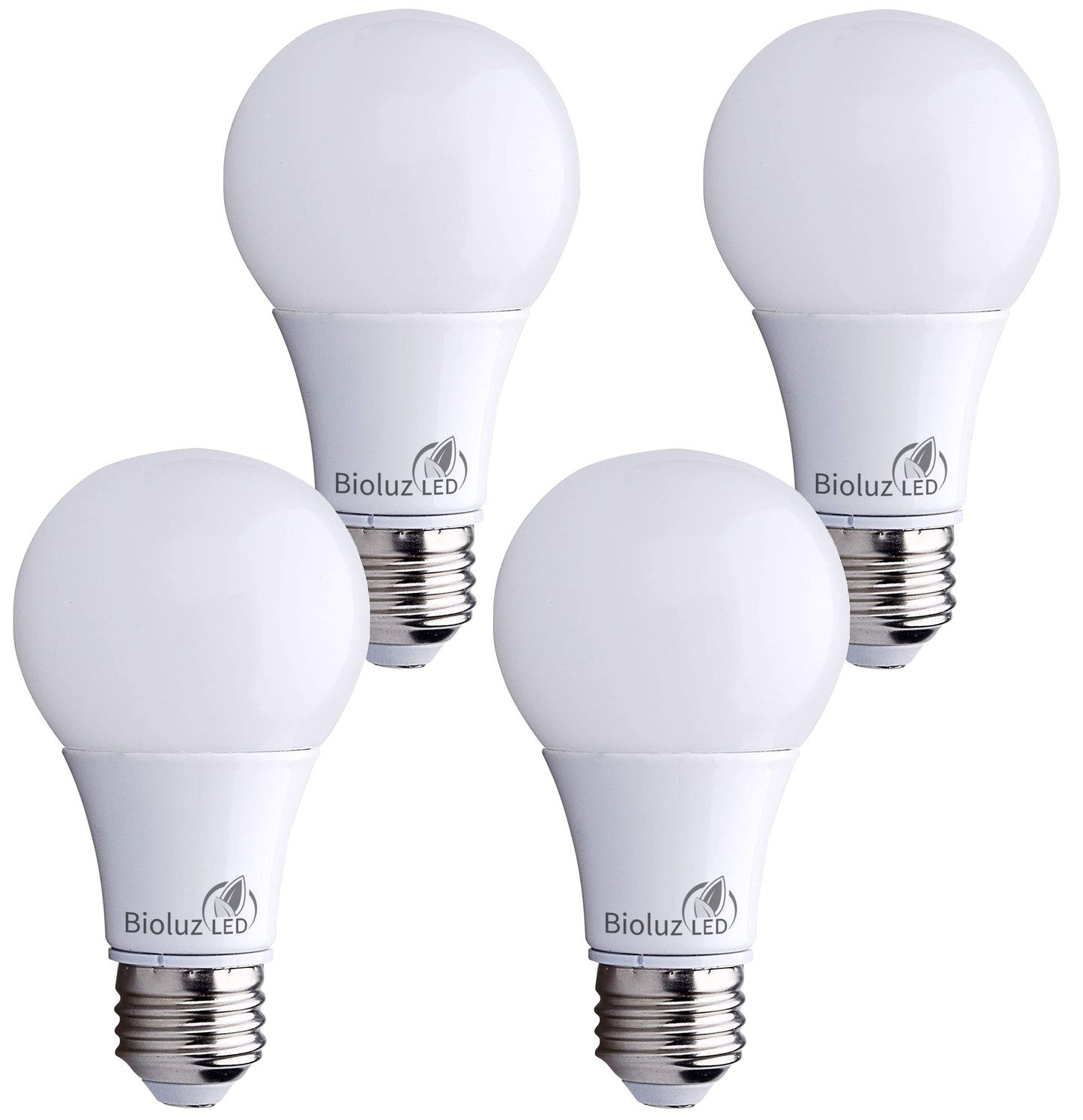 Bioluz LED 100W LED Bulbs, Dimmable LED Light Bulbs, Natural White 4000K, A19 LED Light Bulb 1500 Lumen - 4 Pack
