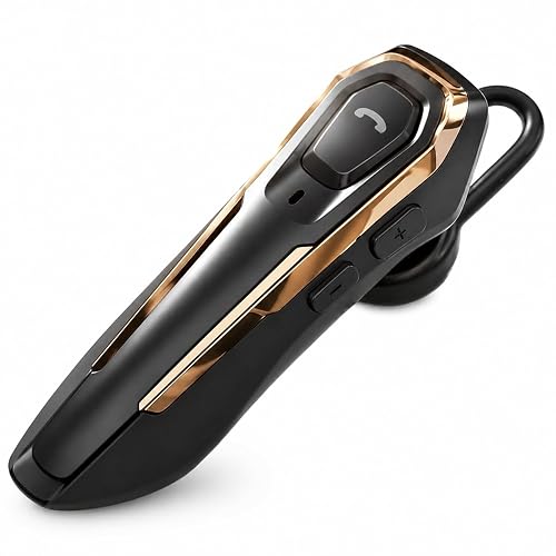 BEVCEFCC Hands-Free Bluetooth Headset V5.4, Bluetooth Earpiece Noise Canceling, 36Hrs Talk Time, Single Ear Headset for Work, Lightweight Wireless