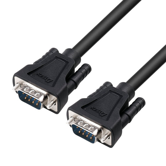 DTECH RS-232 Cable 10ft RS232 Serial Cable Male to Male 9 Pin DB9 Cord Straight Through